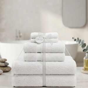 white plain double set of 6.