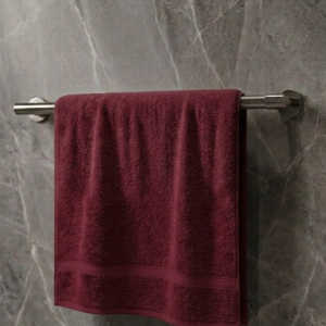 wine red plain towel