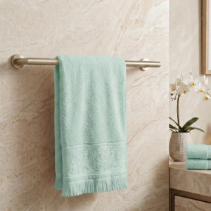 mint green jacquard fringe