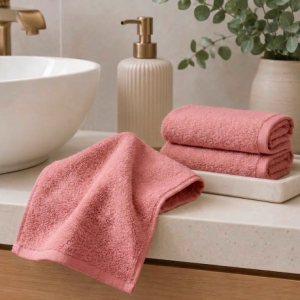coral pink mini hand towel