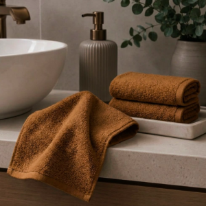 brown mini hand towel